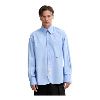 Bluemarble Bluemarble, Overhemden, Heren, Blauw, M, Katoen, Logo-embroidered Shirt