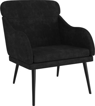 vidaXL Sill&oacute;n De Terciopelo Negro 63x76x80 Cm Vidaxl