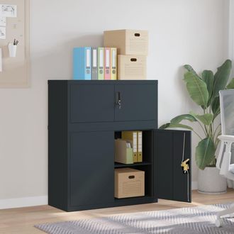 vidaXL Armario Archivador De Acero Gris Antracita 90x40x110 Cm Vidaxl