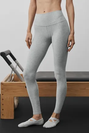 Alo Alosoft High-Waist 7/8 Highlight Legging in Vintage Athletic Heather, Size: Medium