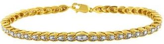 House of Brilliance 10K Yellow Gold Plated Silver 1 cttw Prong-Set Diamond Pear Shape Link Bracelet at Nordstrom