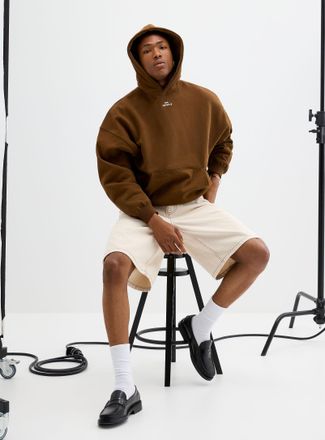 Papi Mens Embroidered logo oversized hoodie