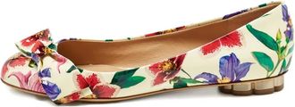 Ferragamo Ballerine Avola a fiori - Toni neutri