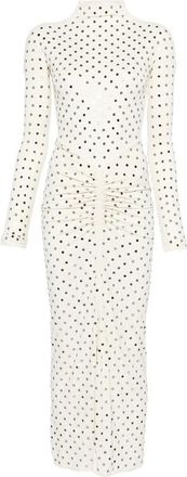 Alaia Embellished Ruched Midi Dress