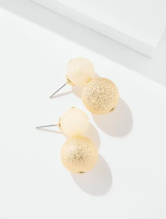 Talbots Lollipop Ivory Bead Drop Earrings - Ivory/Gold - 001 Talbots