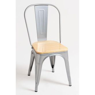 Regalos Miguel Sillas Comedor - Silla Torix Madera Natural - Gris Metalizado