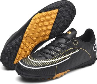 Generic Mens Low-top Breathable Soccer Cleats - Lightweight Lace-up Turf Football Shoes for Women - Anti-Slip Baseball Shoes (Black-Short Cleats,9)