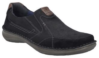 Josef Seibel Slipper JOSEF SEIBEL New Anvers 01, Herren, Gr. 39, braun (schwarz, braun), Leder, kontrastfarbene Details, Schuhe Slipper, Slip-on Sneaker, Bequemsch