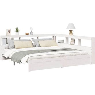 vidaXL Vidaxl - Letto Libreria senza Materasso Bianco 200x200 cm Legno di Pino