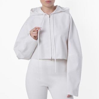 Ferragamo Cotton Faille Cropped Jacket, Brand Size 46 ( US Size 12 )