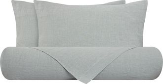 Puro Lino Smoke Gray Pure Linen Stonewash Bed Set