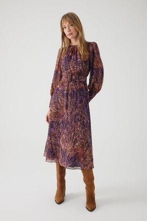 Exquise Adrienne Midi Dress in Purple Patterned at Nordstrom, Size Xx-Large