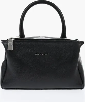 Givenchy Hammered Leather Shoulder Bag PANDORA with Silver-Effect Logo Givenchy