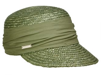 Seeberger Womens Sun Hat Womens Straw, Olive (53), One Size Fits All