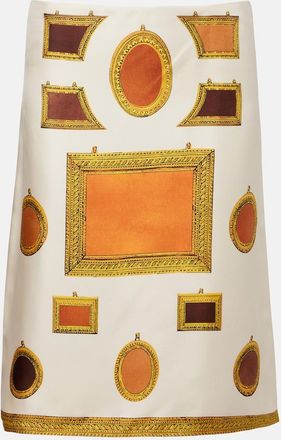 Versace Printed silk twill pencil skirt