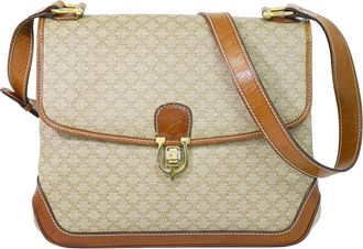 Celine Vintage Macadam Canvas Beige Pvc Backpack Bag (Pre-Owned)