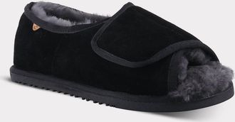 Lamofootwear Mens Apma Open Toe Wrap Slippers In Black