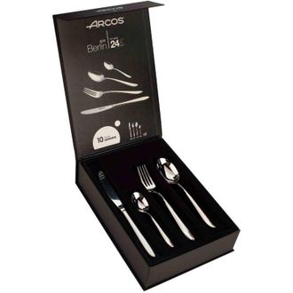 Arcos Juego De Cubiertos Acos Berl&iacute;n 562400 De Acero Inoxidable 18/10 De 3 Mm De Espesor En Estuche De 24 Piezas