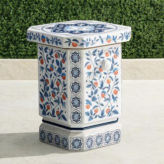 Frontgate Azura Handpainted Umbrella Table - Frontgate