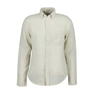 GANT Heren, Overhemden, Beige, Maat: M Linnen