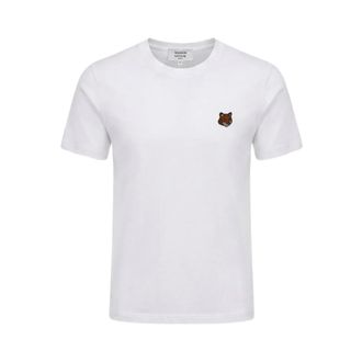 Maison Kitsun&eacute; T-Shirts, female, White, Size: XS Fox Head Regular Tee-Shirt