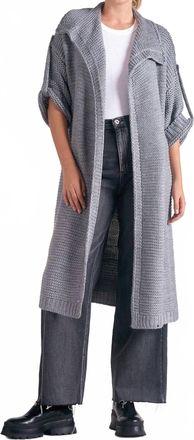 Elan Long Sweater Cardigan In Charcoal