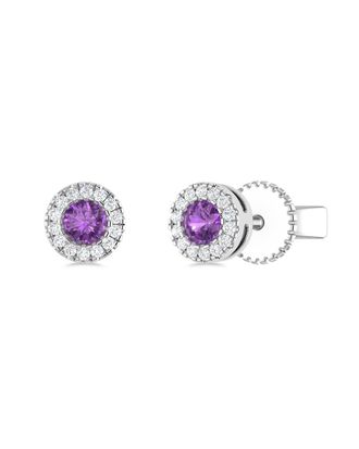 Sabrina Designs 14K 0.16 Ct. Tw. Diamond & Amethyst Studs