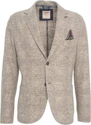 Bob Single-Button Beige Blazer With Tailored Fit