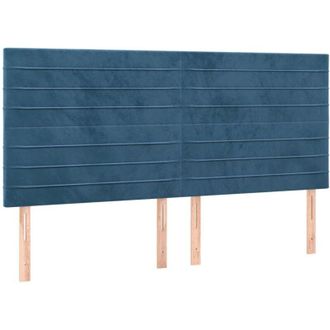 vidaXL Cabecero Con Luces Led Terciopelo Azul Oscuro 180x5x118/128 Cm Vidaxl