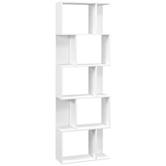 HOMCOM Estanter&iacute;a para libros 60x24x184.5 cm blanco