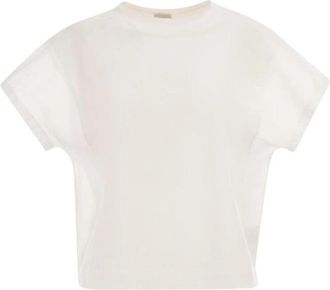 Brunello Cucinelli Sheer Oversized T-Shirt - Dames - T-shirts - Wit - S - Tops