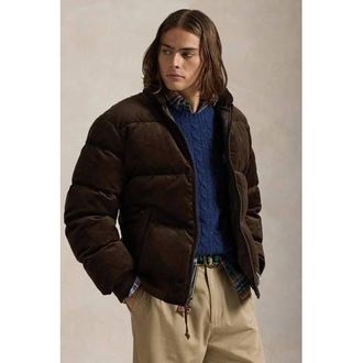 Polo Ralph Lauren corduroy gewatteerde jas donkerbruin