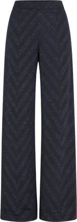 Akep Pantaloni Fluid Lurex - - Trousers - Donna - Blu - S