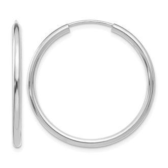 Diamond2Deal 14k Gold Round 2mm Hoop Earrings 22 mm