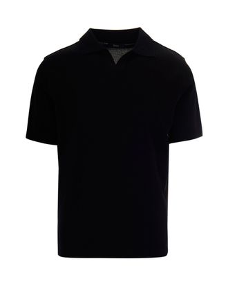 Herno Double-Layered Piquet Polo with Ribbed Accents
