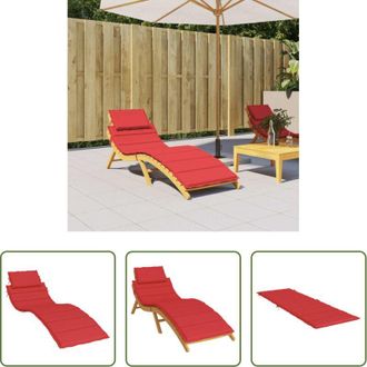 vidaXL Cuscino da giardino - Cuscino per Lettino Rosso 186x58x4 cm in Tessuto Oxford
