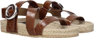 Stella McCartney Womens Brown Leather Flat Sandals