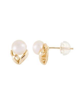 Splendid Pearls 10K 5-5.5mm Pearl Earrings