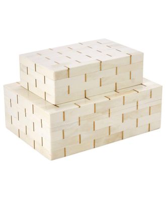 Two's Company Set Of 2 Covered Boxes