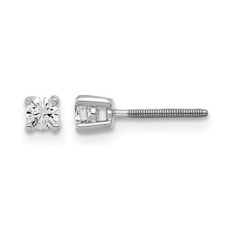 Diamond2Deal 14k Yellow Gold 1/5 ct Round Lab Grown Diamond Stud Earrings Screw Back VS Clarity, D-E Color