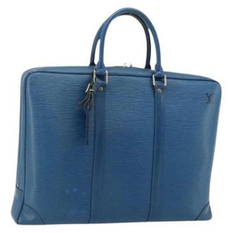 Louis Vuitton Pre-owned Handbags, female, Blue, Size: ONE SIZE Pre-owned Porte-Documents Voyage Business Bag