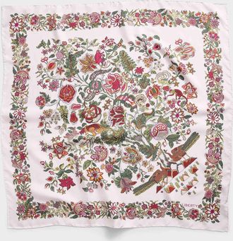 Liberty Womens Tree of life square pure silk scarf Made with Liberty Fabric