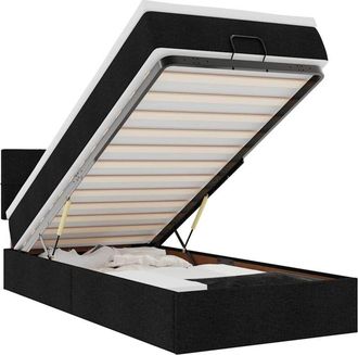 vidaXL Cama Otomana Con Colch&oacute;n Tela Negra 100x200 Cm Vidaxl