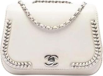 Chanel Pre-owned Flap Bag - Dames - Vintage Schoudertas - Wit - ONE Size - Leer - Vintage