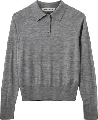 Sofie Schnoor Selenesw Knit Polo - Dames - Polos - Grijs - M - Wol - Tops