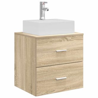 vidaXL Vanidad Con Lavabo De Pared Roble Sonoma 49,5 X 41 X 62,5 Cm Vidaxl
