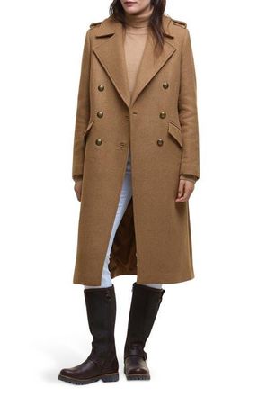 Barbour Cottesmore Wool Blend Coat in Camel at Nordstrom, Size 6 Us