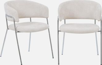Sweeek Sill&oacute;n Vintage De Tela Con Estructura Cromada, Set De 2