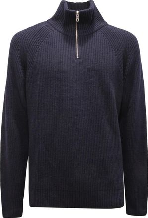 Brooksfield Navy Wolmix Half Zip Sweater - Heren - Coltruien - Blauw - 2XL - Wol - Truien & Vesten