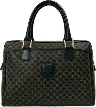Celine Pre-owned Macadam Leren Handtas - Dames - Vintage Handtas - Zwart - ONE Size - Leer - Vintage
